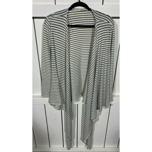 New - Humming Bird - Women's - Open Cape Tie Sweater Blk/White Stripe - Small